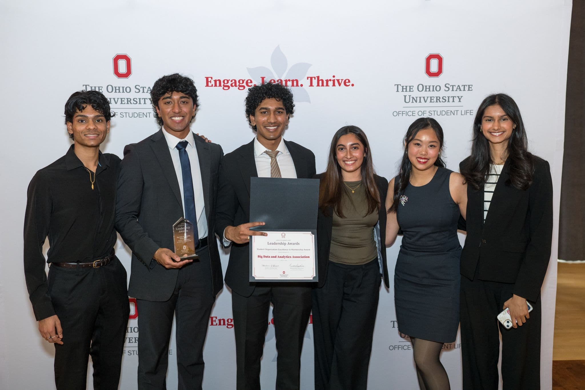 BDAA receiving Ohio State's Student Organization Excellence Award